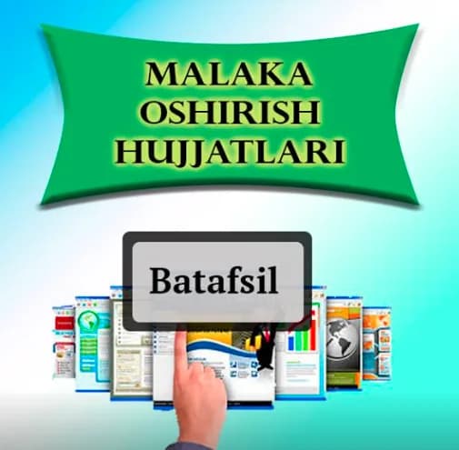 Malaka oshirish fanlar bo'yicha testlar