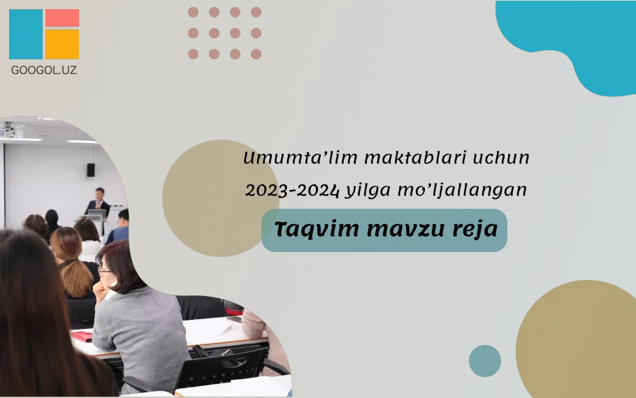 8-sinf Kimyo fanidan yillik taqvim mavzu rejasi (2023-2024 o'quv yili)