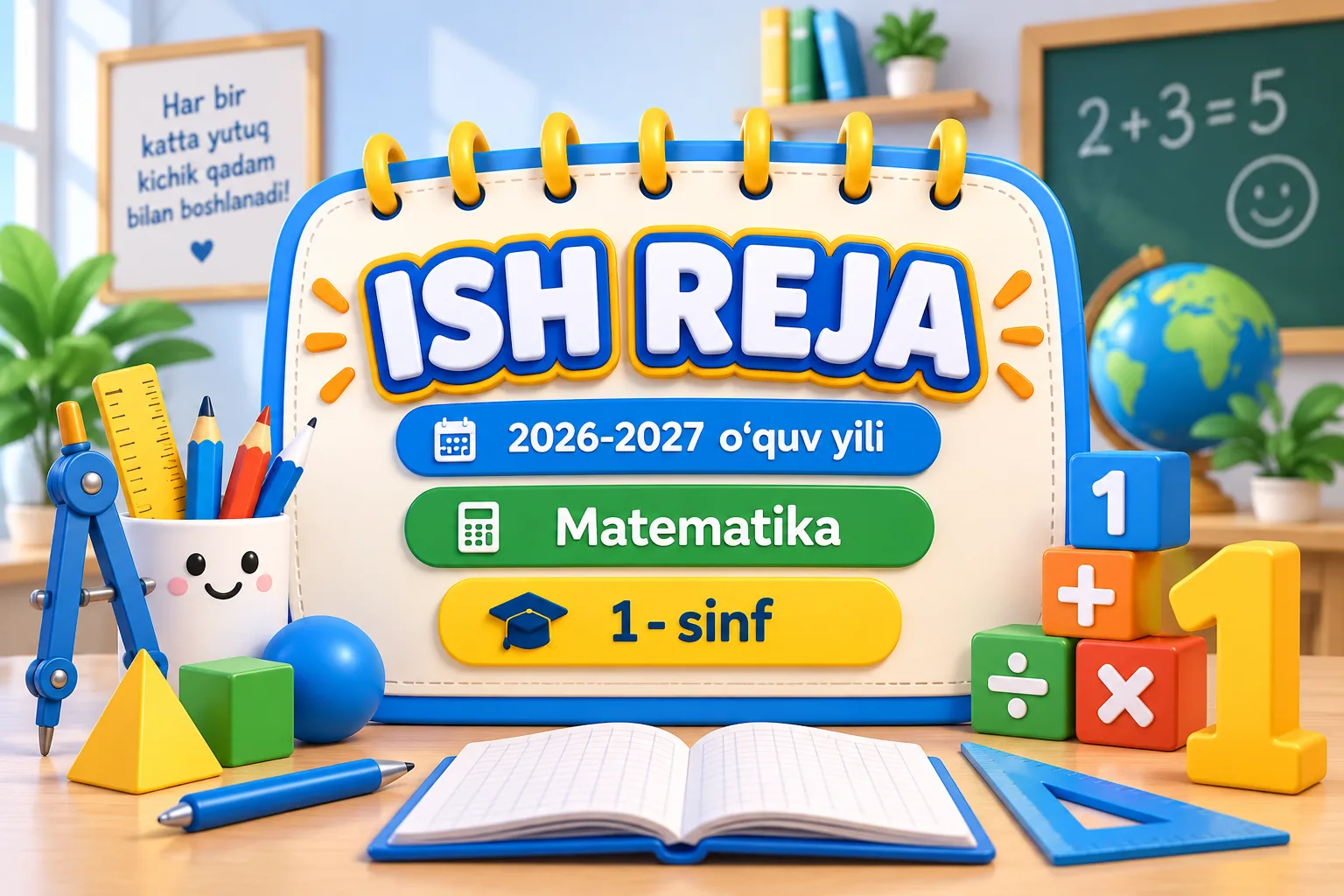 1-sinf matematika fanidan ish rejasi